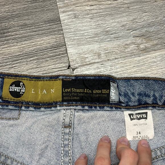 Vintage 90s Levis Silver Tab Lean Blue Womens 32" High Rise Cutoff‎ Shorts USA - Picture 4 of 10